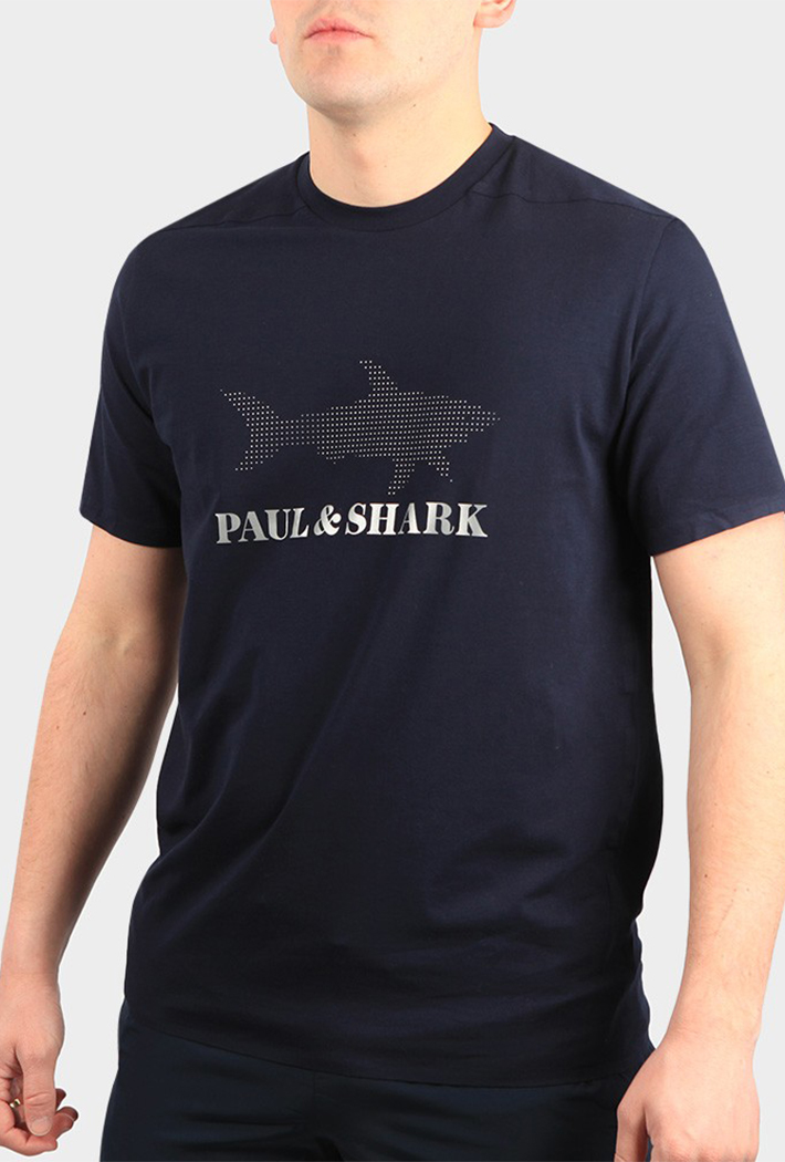 Paul & Shark Men's Reflective Shark Logo T-Shirt - Butterworths