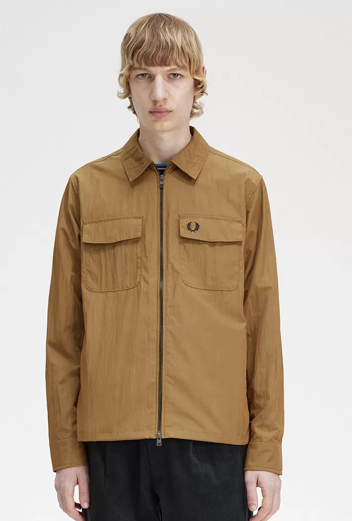 Fred Perry Men's Lightweight Zip-Through Overshirt