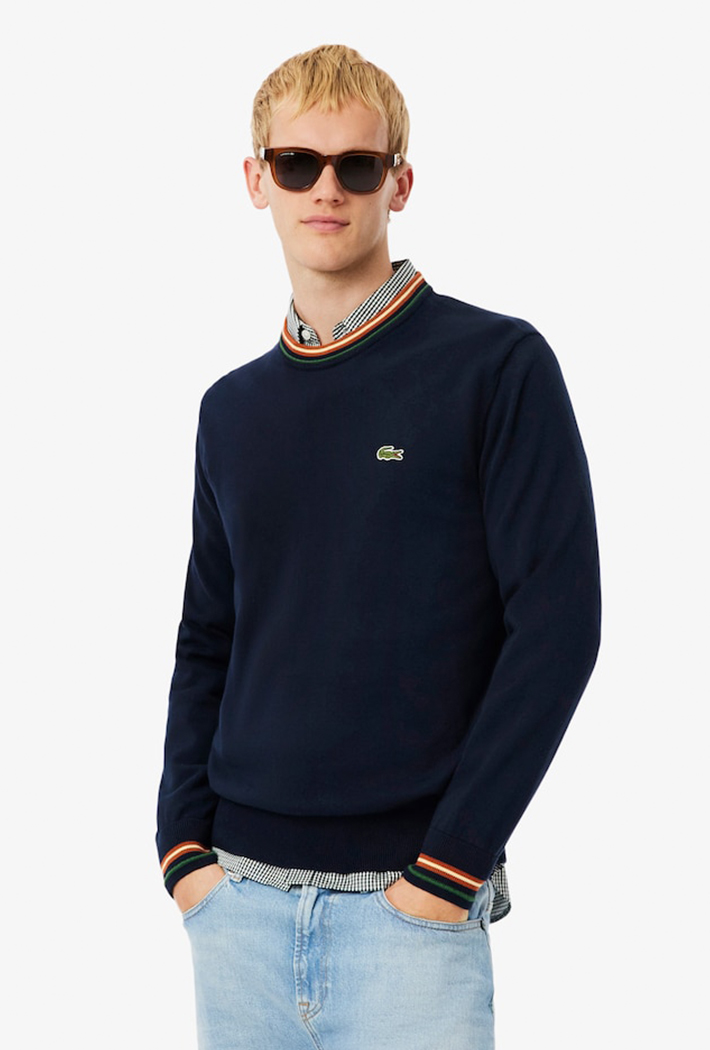 Lacoste Striped Cotton Jersey Sweater