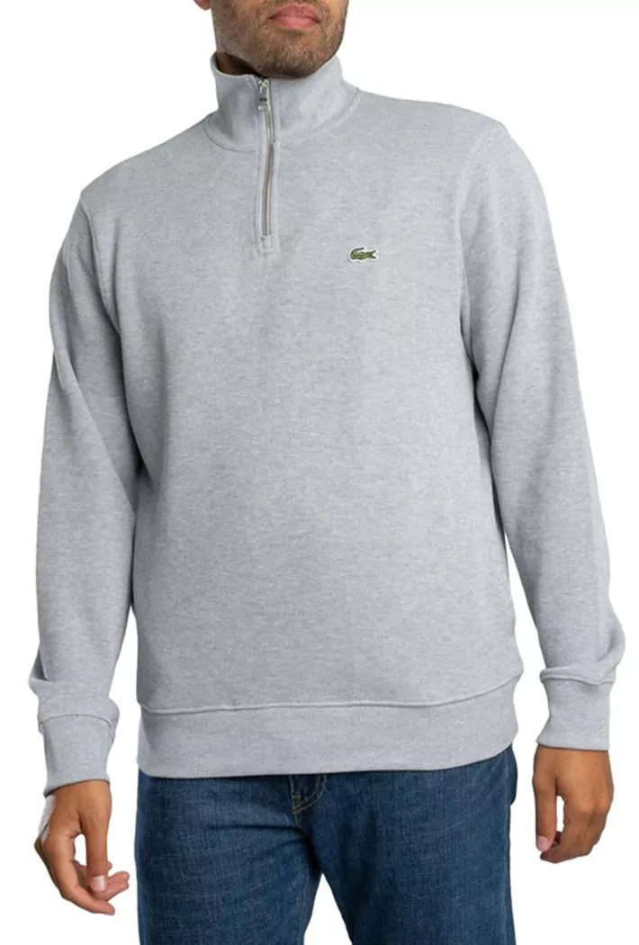 Lacoste Men's Zip-Up High Neck Interlock Sweatshirt