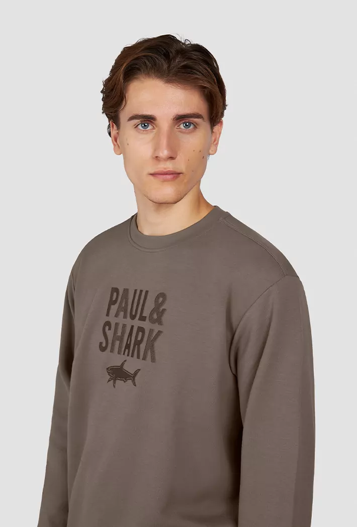 Paul & Shark Embroidered Logo X-Soft Fleece Cotton Sweatshirt